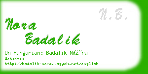 nora badalik business card